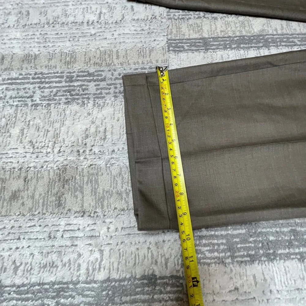 Vintage Brooks Brothers Mens 38x28 Pleated Wool Trousers Olive Brown Made Canada